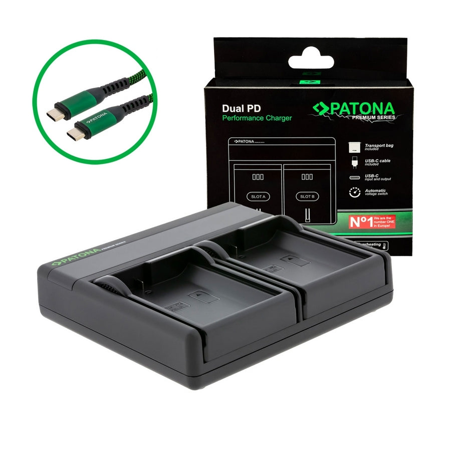 PATONA CARICA BATTERIE PREMIUM DUAL PD PERFORMANCE PER NIKON EN-EL15 USB INGRESSO/USCITA