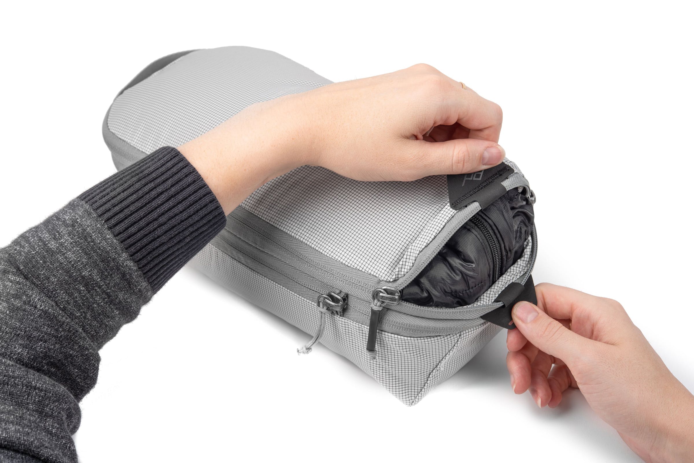 Packing Cube Small - Bianco Raw quadrettato