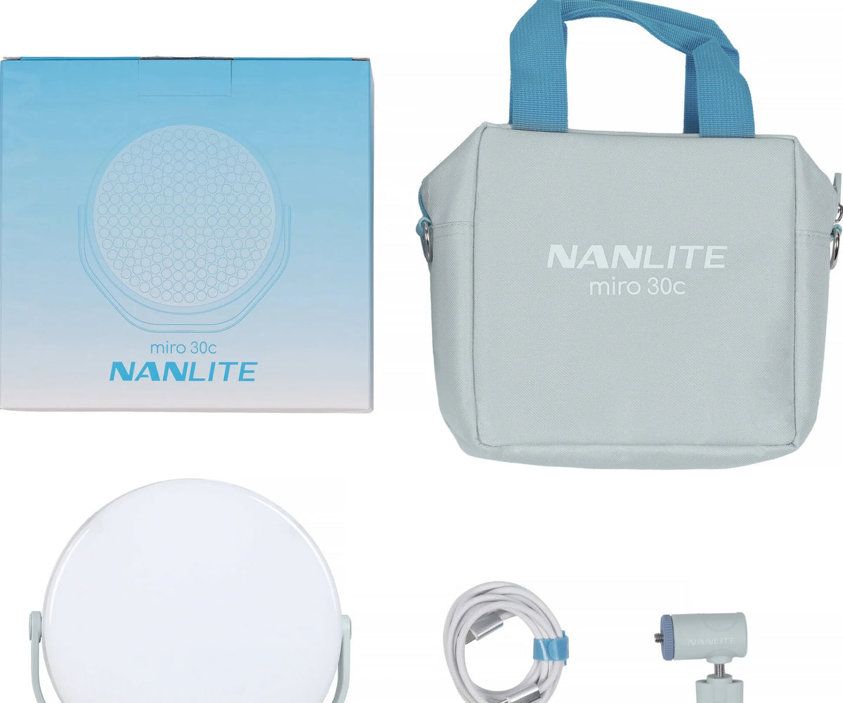 NANLITE MIRO 30C LED FULL-COLOR ROUND PANEL LIGHT MINT BLUE