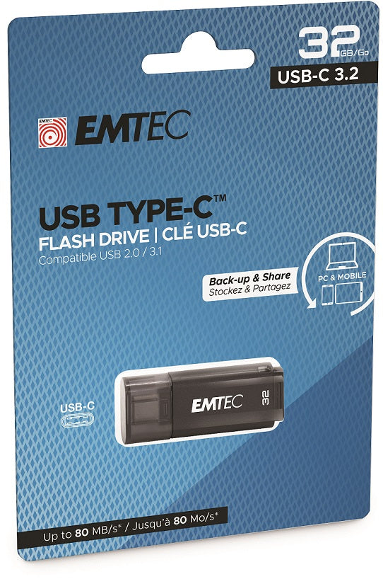 EMTEC USB3.2 TYPE-C PEN DRIVE 32GB USB-C D400 OTG BACK-UP & SHARE SMARTPHONE