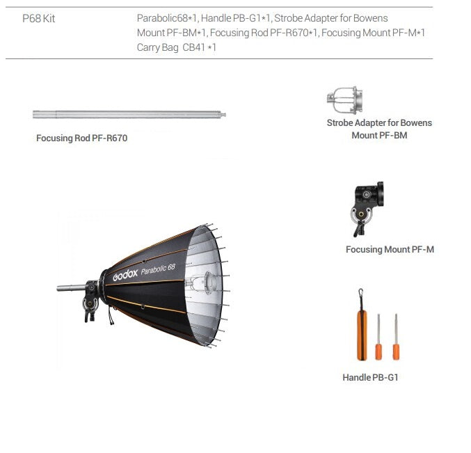 Godox Parabolic 68cm Kit Riflettore Parabolico