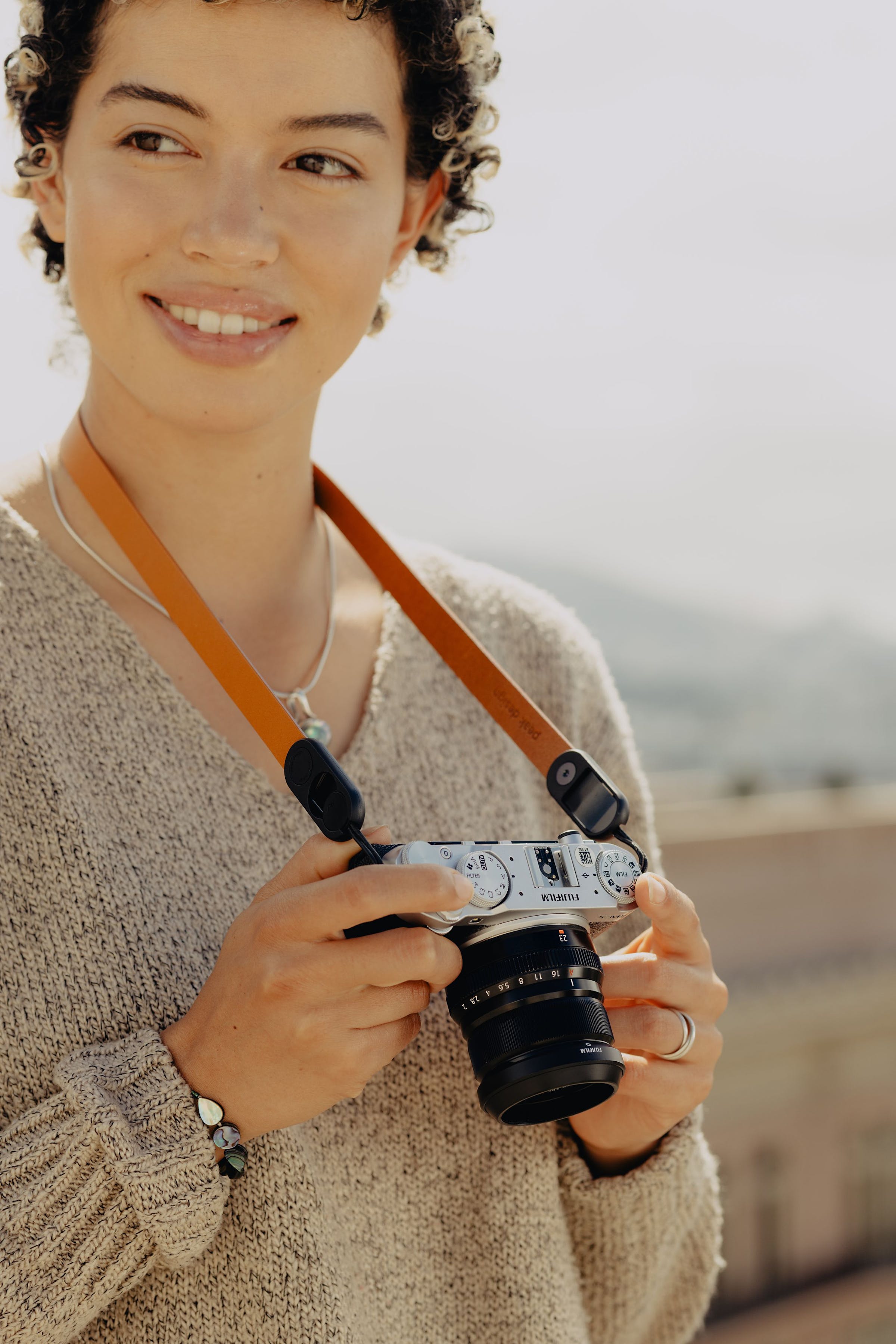 Form - Leather Pelle Camera Strap Neck - Amber