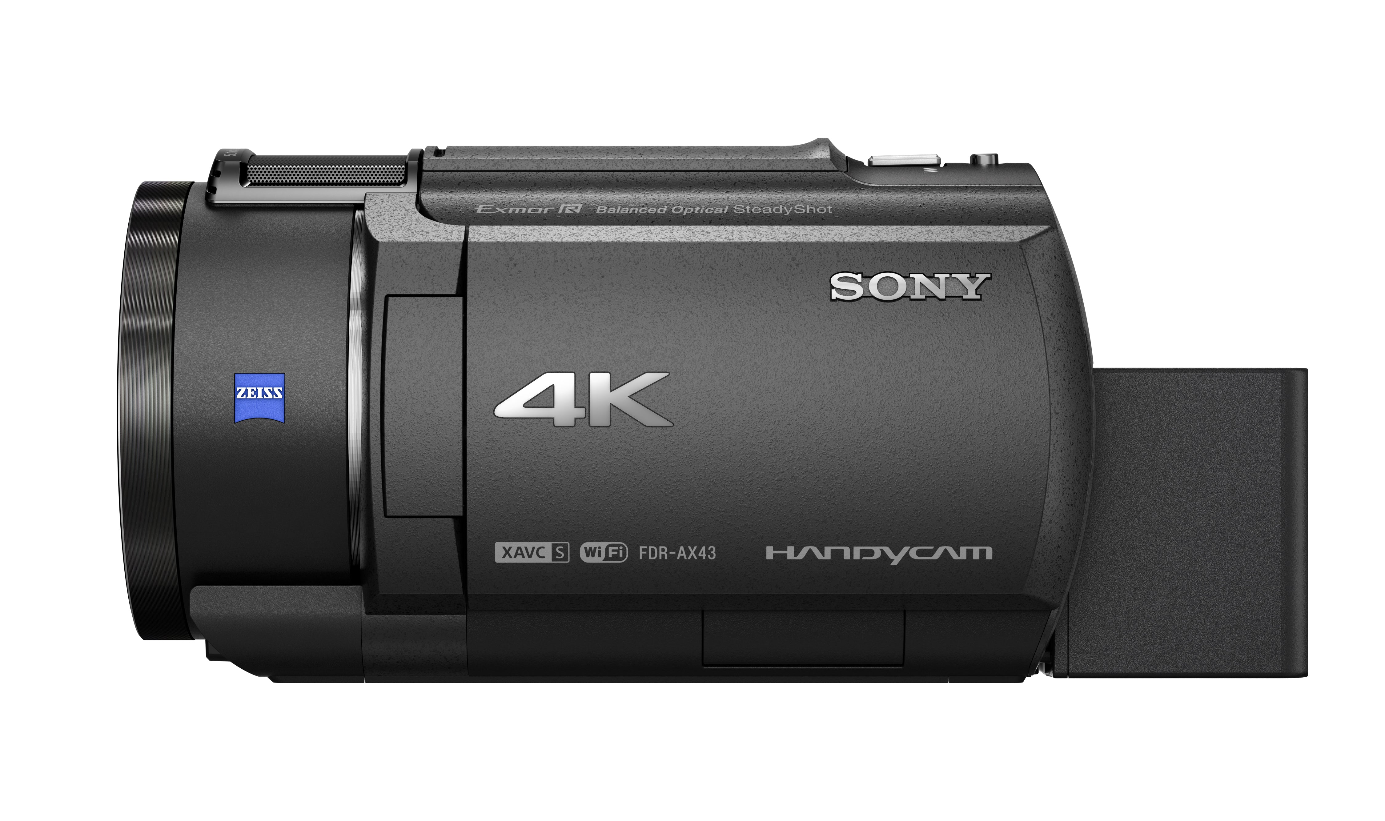 Sony FDR-AX43 – Videocamera Digitale 4K Ultra HD con Sistema di stabilizzazione integrato a cinque assi (Balanced Optical SteadyShot™), Zoom ottico 20x, LCD orientabile, nero