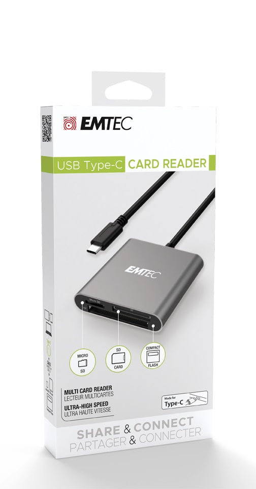 EMTEC T610C MULTI CARD READER LETTORE ADATTATORE TYPE-C