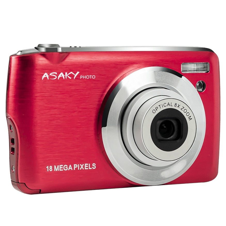 ASAKY PHOTO SHUTTLE S-8 ROSSA: FOTOCAMERA DIGITALE COMPATTA ASAKY SLIM