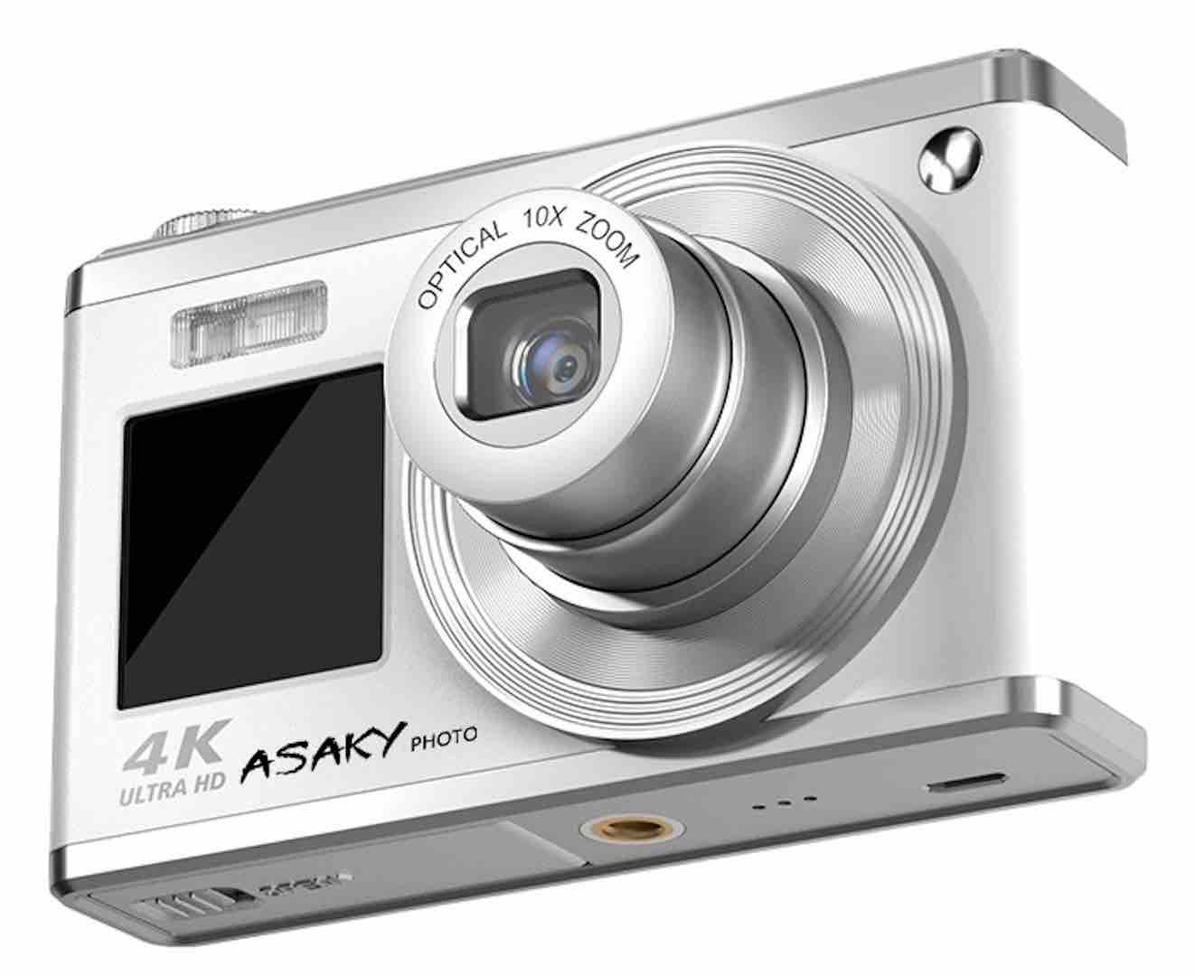 ASAKY PHOTO ORBIT X-10 BIANCA - FOTOCAMERA DIGITALE COMPATTA DUAL SCREEN