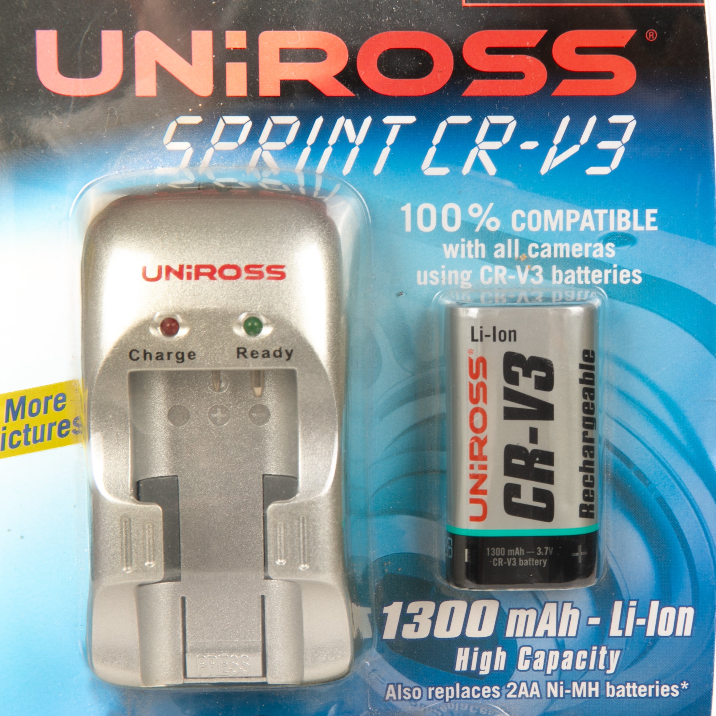 Caricabatteria Uniross CR-V3 include 1 Li-lon 1300 mah