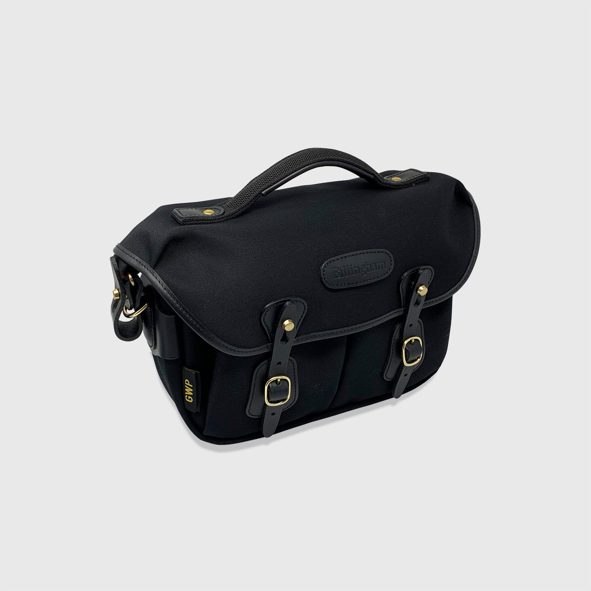 Billingham Borsa Hadley Small Pro LIMITED EDITION Greg Williams Tela Nero/Nero con finiture di ottone