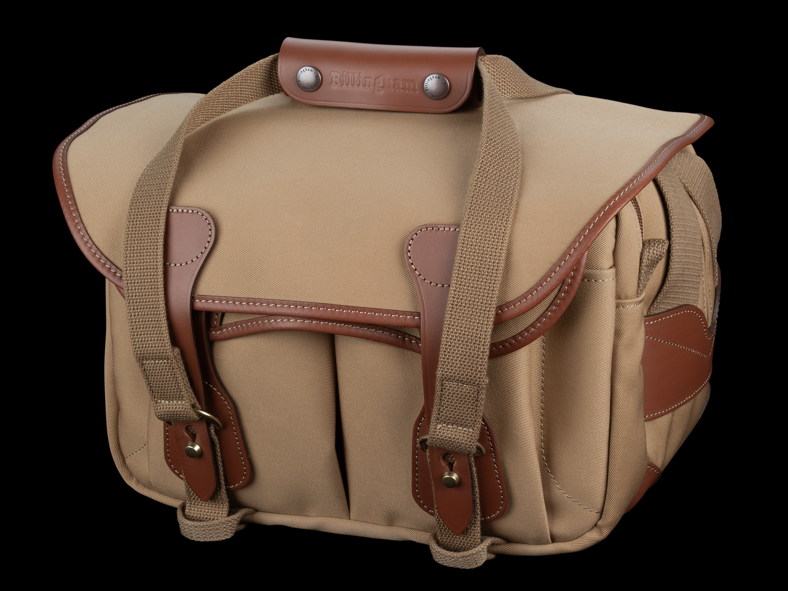 Billingham Borsa 225 MKII Tela Khaki/Bordi Cuoio marrone chiaro