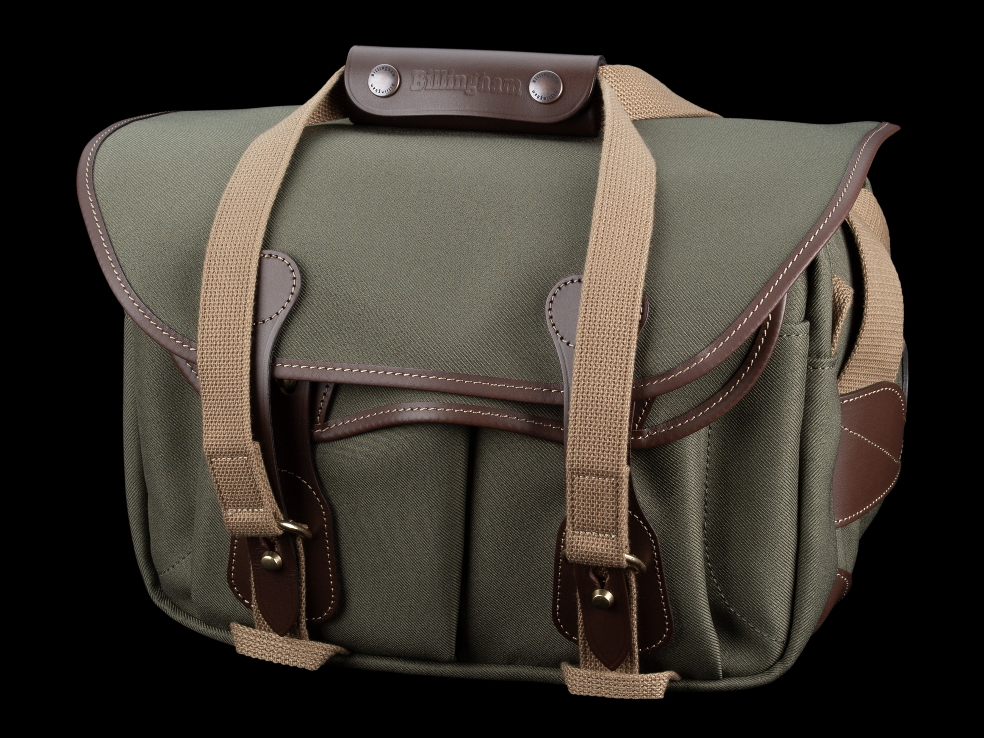 Billingham Borsa 225 MKII FibreNyte Salvia/ Bordi Cuoio cioccolato