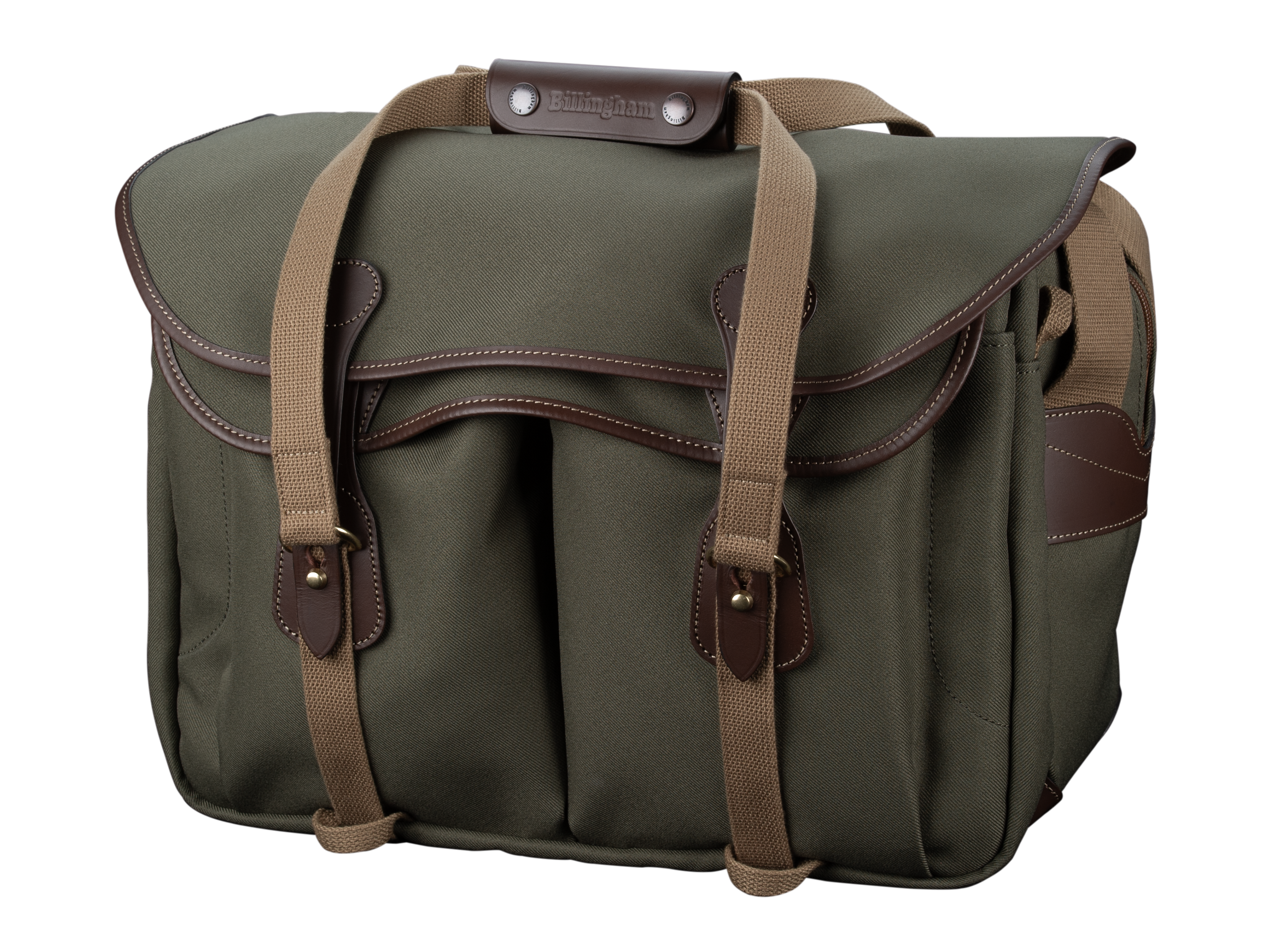 Billingham Borsa 445 MKII FiberNyte Salvia/ Bordi Cuoio cioccolato