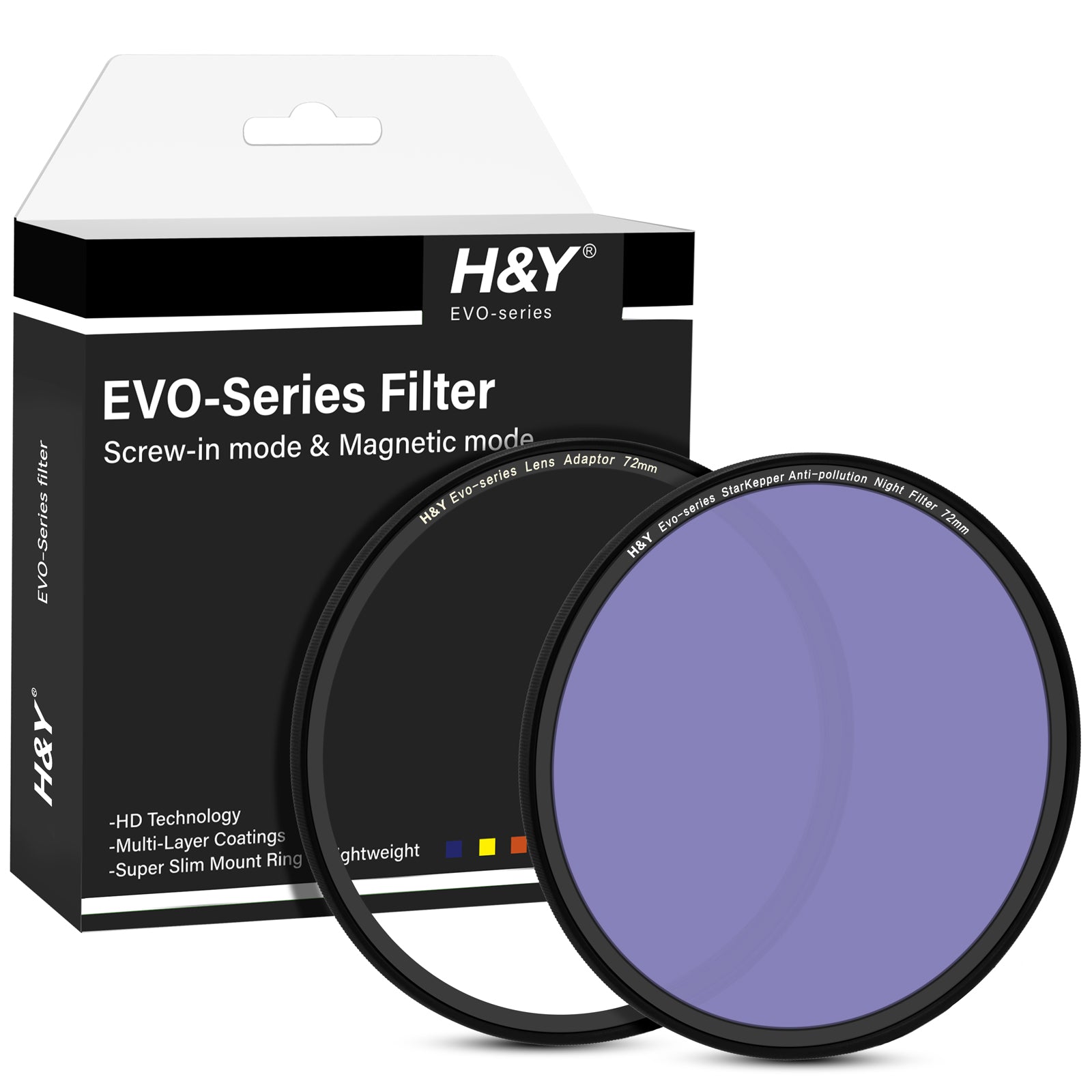 H&Y filtro EVO HD magnetico notturno anti inquinamento 72mm