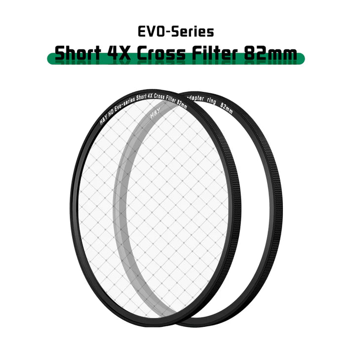 H&Y filtro EVO Short 4xCross HD alluminio anodizzato 82mm e adattatore magnetico