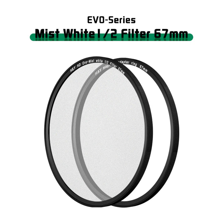 H&Y filtro EVO Mist White 1/2 HD alluminio anodizzato 67mm e adattatore magnetico