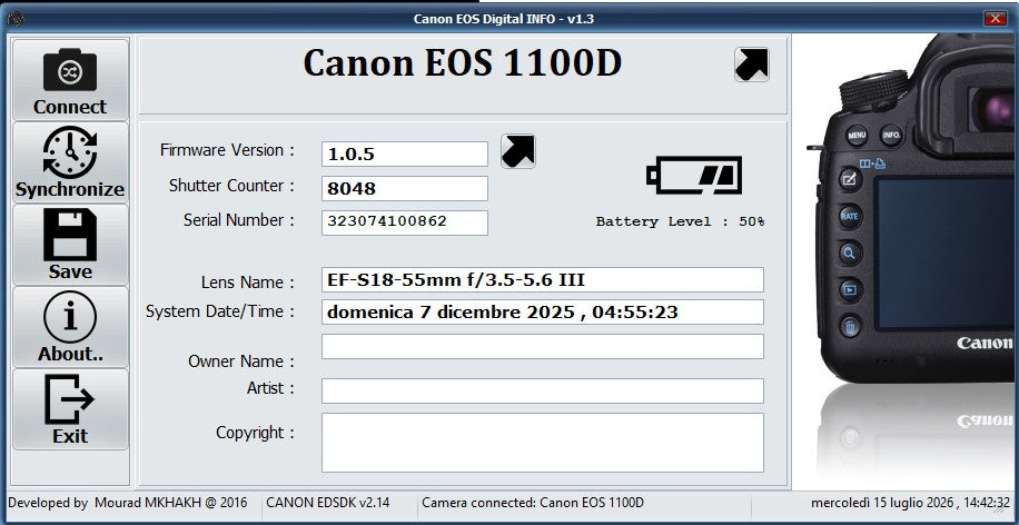 Canon EOS 1100D + 18-55 DC III