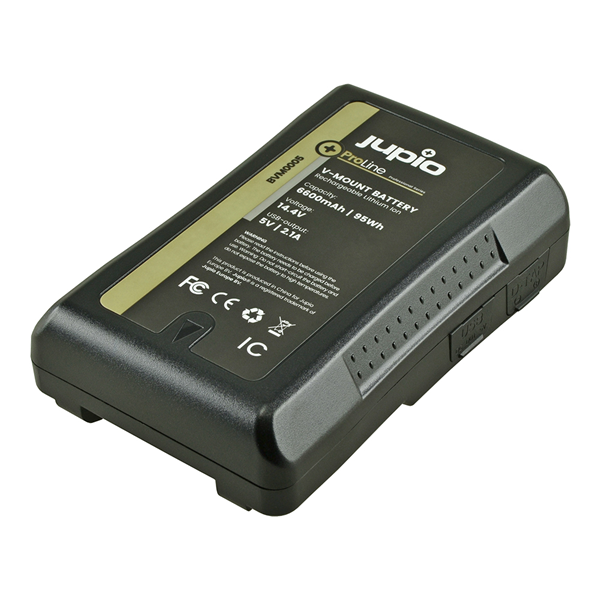Jupio Batteria ProLine V-Mount spia LED 14.4v 6600mAh (95Wh) - D-Tap and USB 5v DC Output
