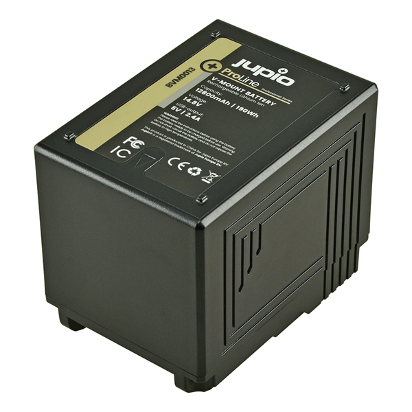 Jupio Batteria ProLine V-Mount (RED Raven/Dragon) 14.8v 12800mAh (190Wh) - spia LED . D-Tap and USB 5v DC Output