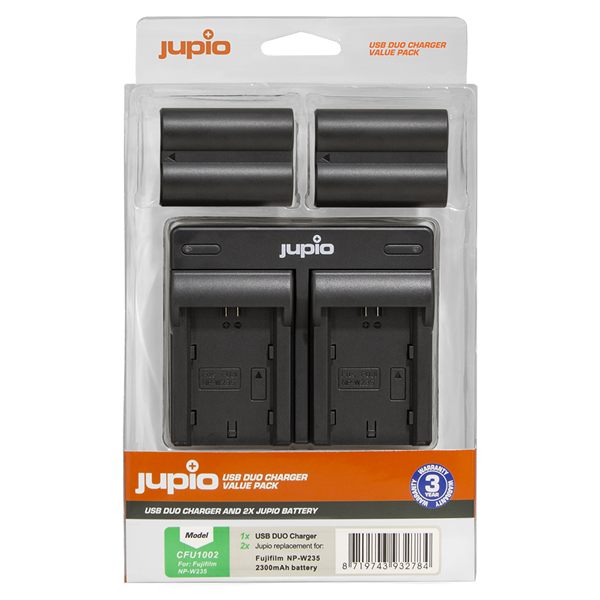 Jupio Value Pack: 2x Batteria NP-W235 + USB caricaore doppio