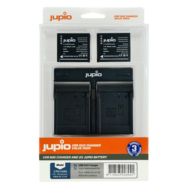 Jupio Value Pack: 2x Batteria DMW-BLG10 + USB caricatore doppio