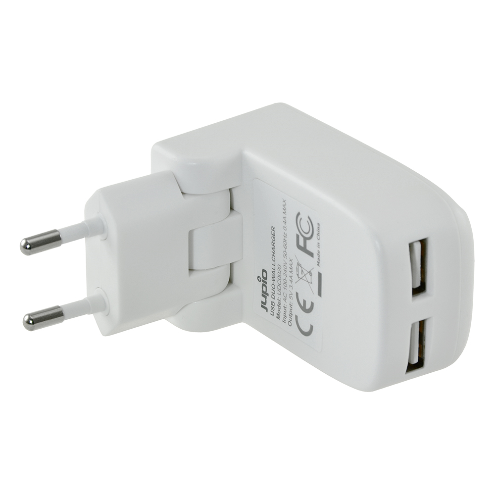 Jupio Caricatore USB da parete doppio pieghevole 17W