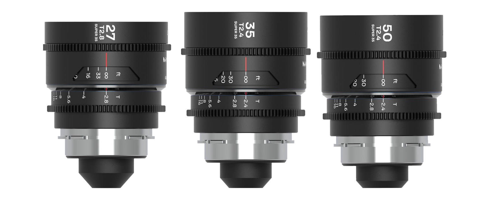 Laowa Venus Optics S35 Prime Kit NanoMorph (27mm-35mm-50mm) Silver PL+EF Cine