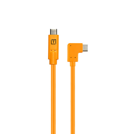 Tether Tools TetherPro Cavo da USB-C a USB-C (angolo retto/angolo retto 'Pigtail') 50cm arancione ad alta visibilita