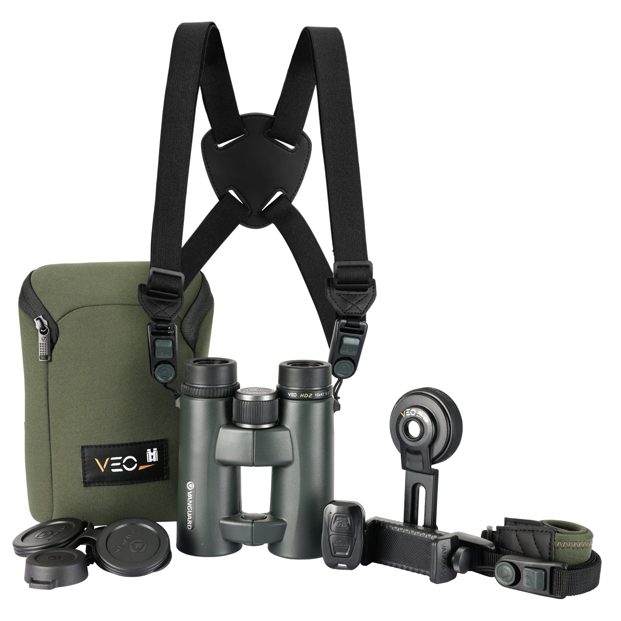 Vanguard Veo HD2 1042BDL - Kit di Binocolo ED 10x42