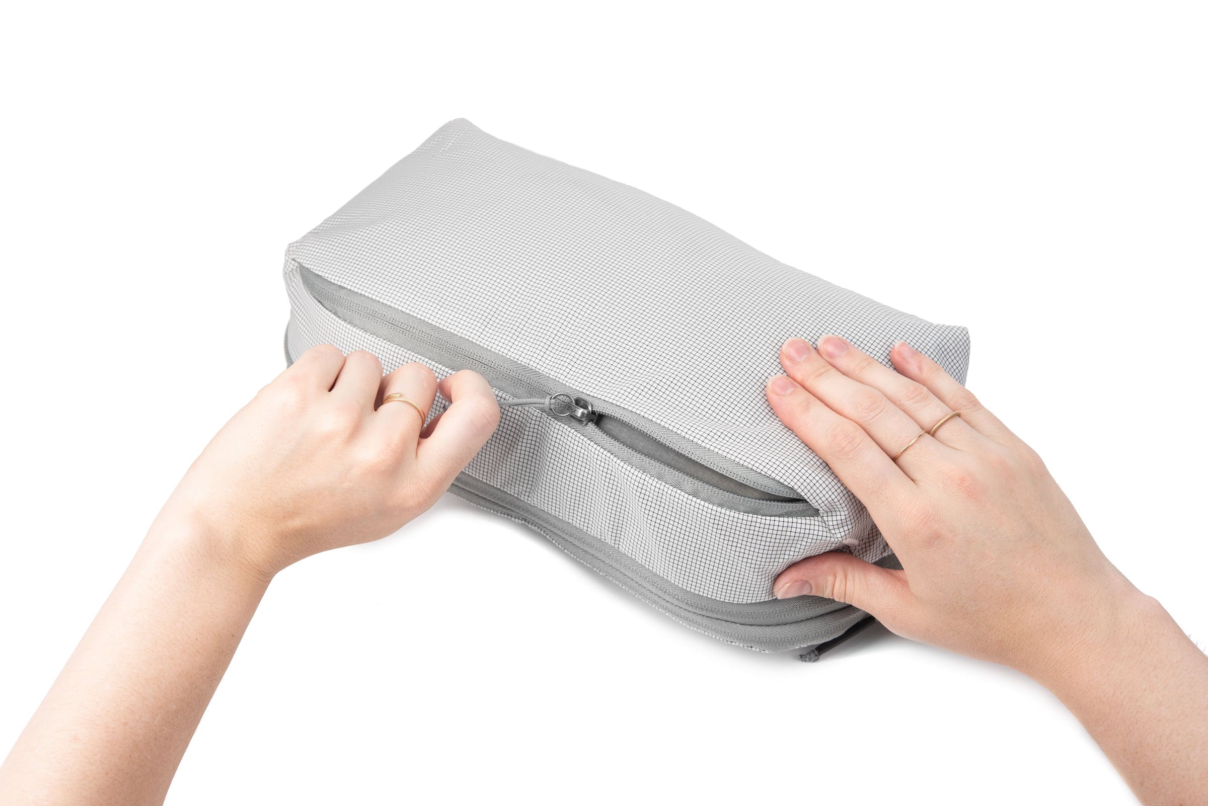 Packing Cube Small - Bianco Raw quadrettato