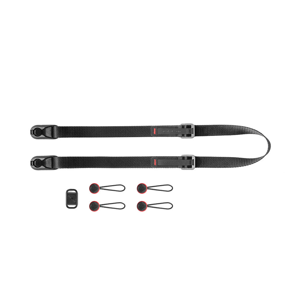 LEASH - Black VERSIONE piu Sottile - Tracolla versatile per fotocamera ad aggancio rapido