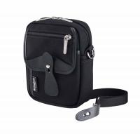 Billingham Borsello Compact Stowaway Tela Nero/Bordi Cuoio nero + finiture nichel