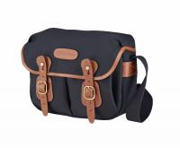 Billingham Borsa Hadley Small Tela Nero/Bordi Cuoio marrone chiaro + finiture ottone