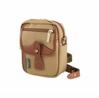 Billingham Borsello Compact Stowaway Tela Khaki/Bordi Cuoio marrone chiaro + finiture ottone