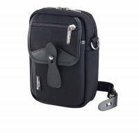 Billingham Borsello Airline Stowaway Tela Nero/Bordi Cuoio nero + finiture nichel