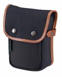 Billingham Tasca Delta Tela Nero/Bordi Cuoio marrone chiaro + finiture ottone