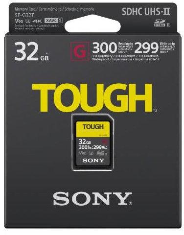 32GB SDHC Tough UHS II U3 R300MB/s W299MB/s 4k V90 IPX68