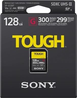 128GB SDXC Tough UHS II U3 R300MB/s W299MB/s 4k V90 IPX68