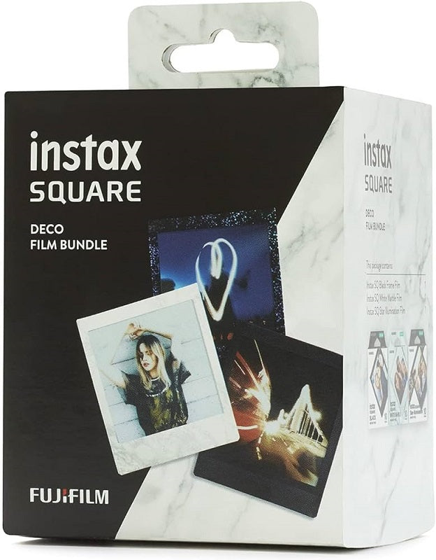 FUJI INSTAX SQUARE FILM 6X6 DECO FILM BUNDLE 30 SINGLE