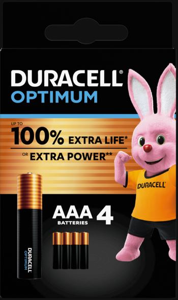 DURACELL 4 PILE MINI STILO AAA OPTINUM
