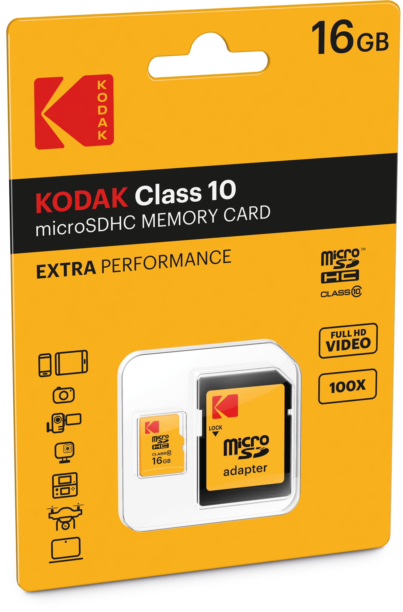 16GB MICRO SDHC Classe 10 EXTRA PERFORMANCE CON ADATTATORE