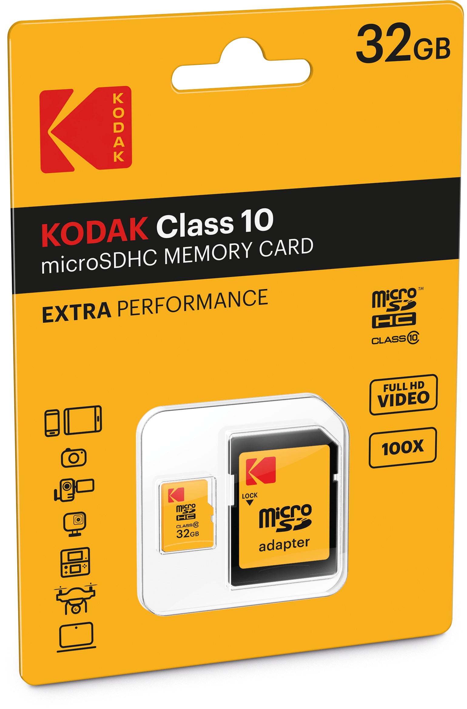 32GB MICRO SDHC Classe 10 EXTRA PERFORMANCE CON ADATTATORE