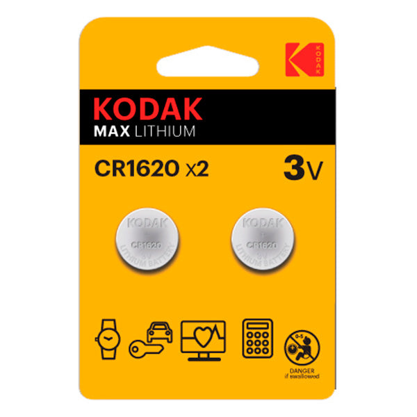 KODAK PILA 30417694 CR1620 MAX LITHIUM 3V 2PZ