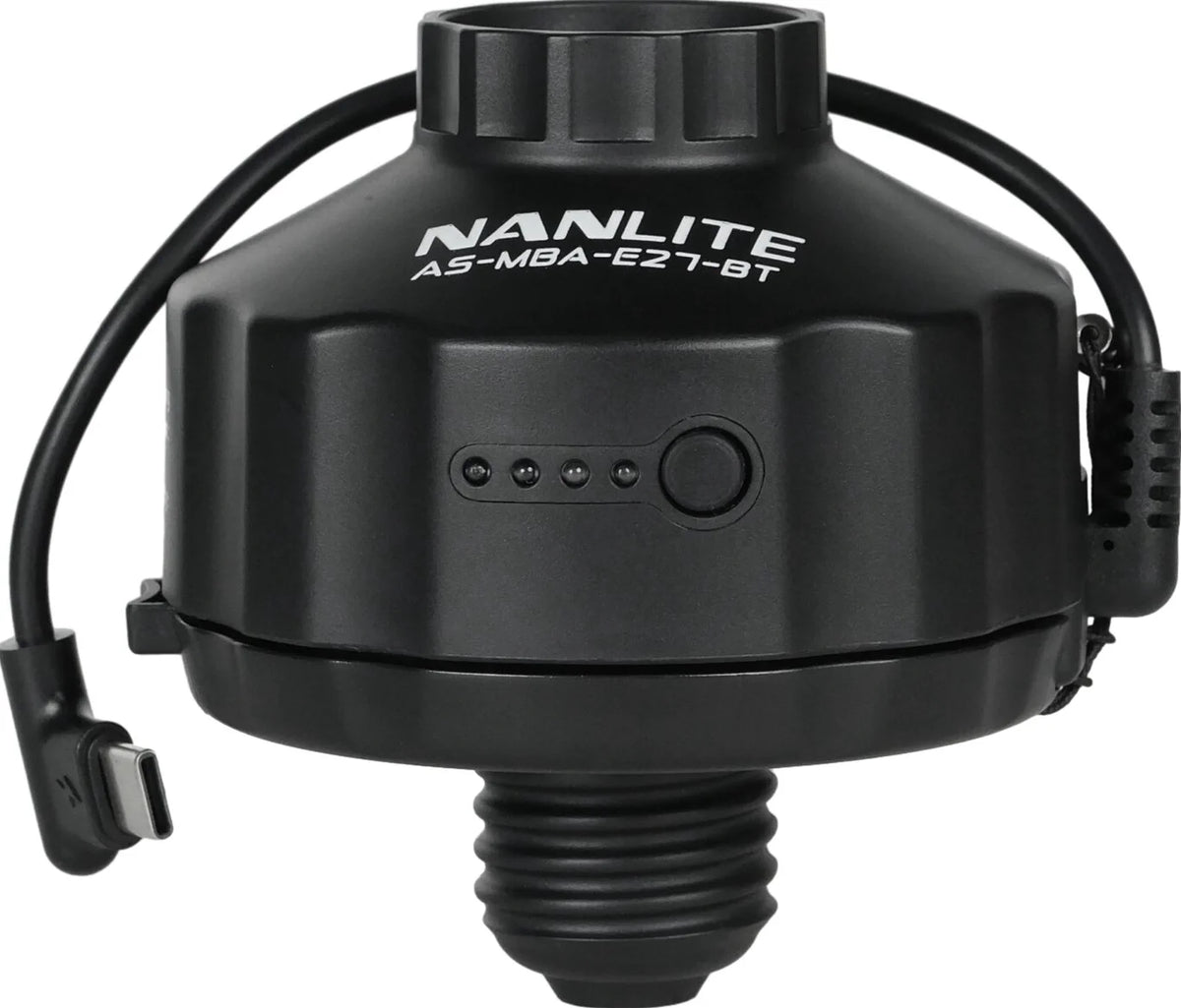 Nanlite AS-MBA-E27-BT Adattatore con Batteria 4000mAh e Base Magnetica per Pavobulb