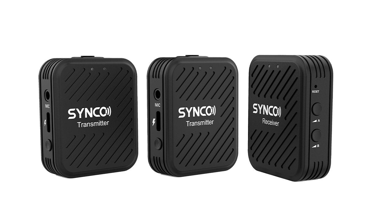 SYNCO G1 (A2) BLACK SISTEMA WIRELESS OMNIDIREZIONALE BATT. INTEGRATA CON MICROFONO INTEGRATO E LAVALIER - 2 TRASMETTITORI + 1 RICEVITORE