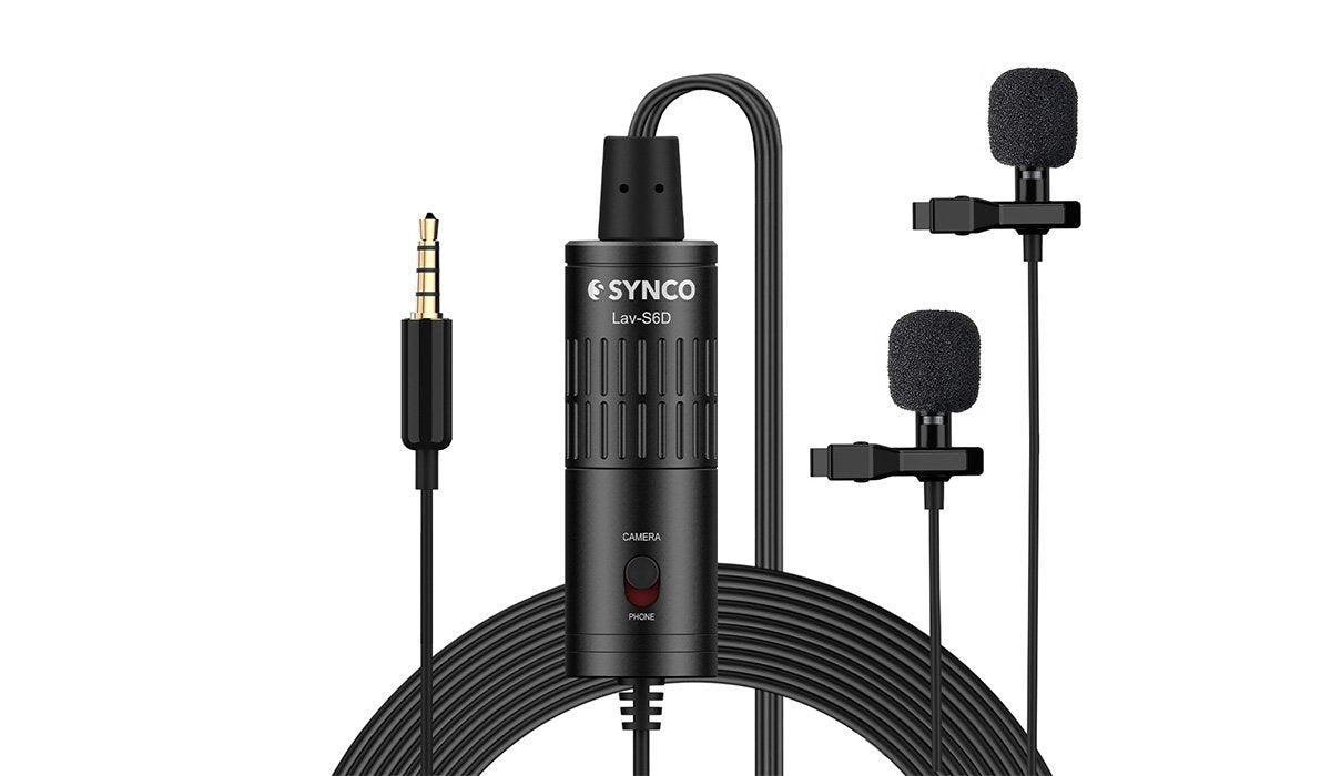 SYNCO S6D MICROFONO OMNIDIREZIONALE CON 2 LAVALIER A CAVO 6MT