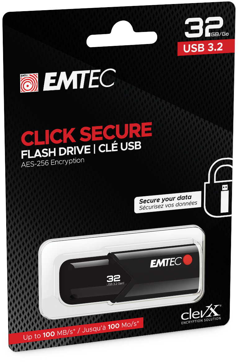 EMTEC USB3.2 CLICK SECURE B120 PEN DRIVE 32GB