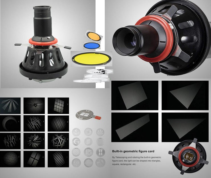 Asaki STUDIO SP-100 SPOTLIGHT PER LED CON LENTE GELATINE COLORATE E GOBOS