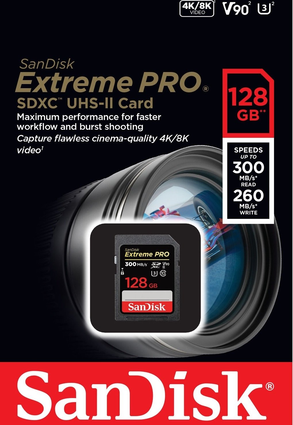 EXTREME PRO 128 GB SDXC UHS-II CLASSE 10 V90