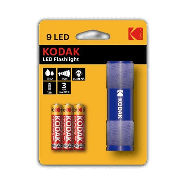 KODAK TORCIA 9 LED ALLUMINIUM FLASHLIGHT BLUE INCL. 3X AAA