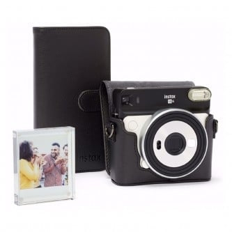 FUJI BORSA IN ECOPELLE+ALBUM+ACRYLIC FRAME PER INSTAX SQUARE SQ 6 BLACK