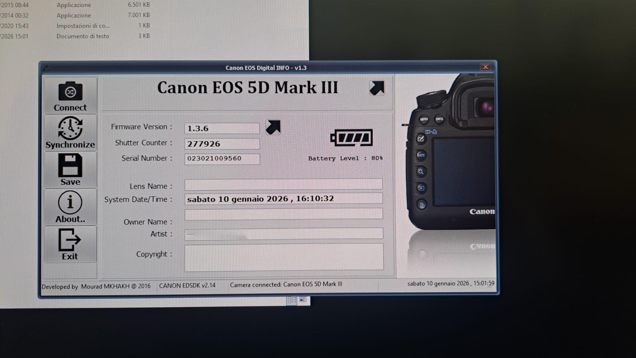 Corpo fotocamera Canon EOS 5D Mk III SCATTI 277926